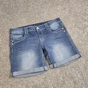 Underground Soul UGS Women's Juniors Size 11  Blue Denim Jean Shorts Cuffed